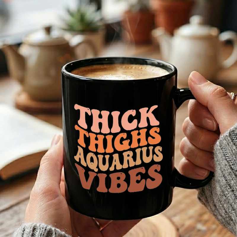Thick Thighs Aquarius Vibes Mug