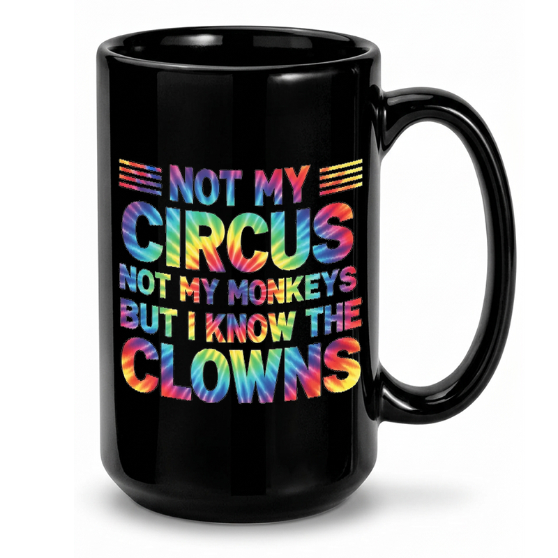 Circus Monkeys Clowns Tie Dye Mug