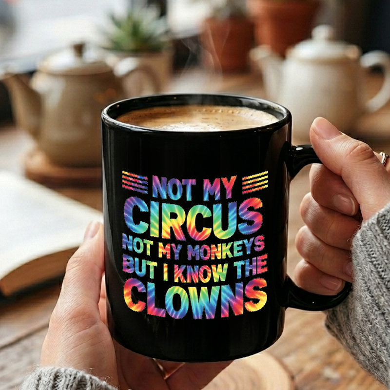 Circus Monkeys Clowns Tie Dye Mug
