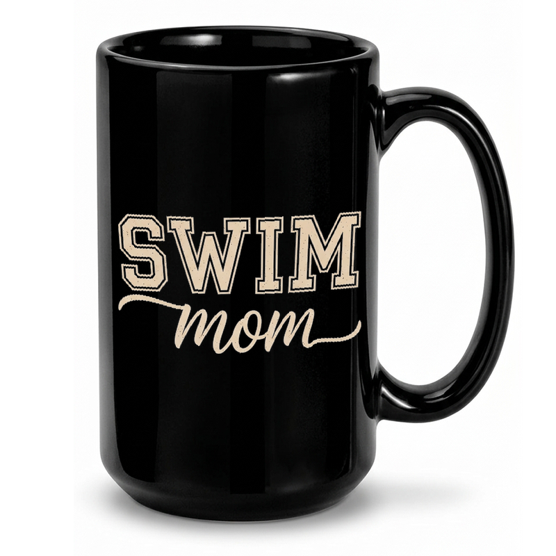 Swim Mom Typography Design Mug
