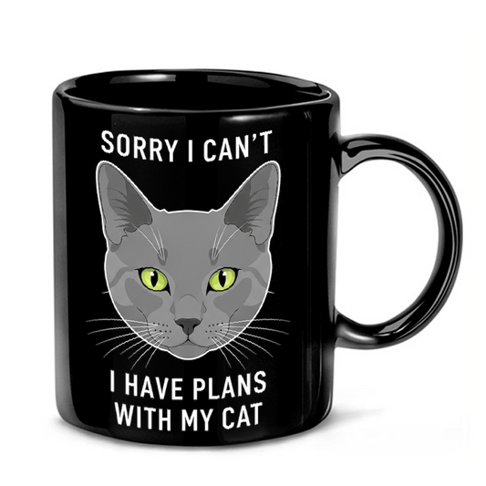 Cat Plans Funny Graphic Mug