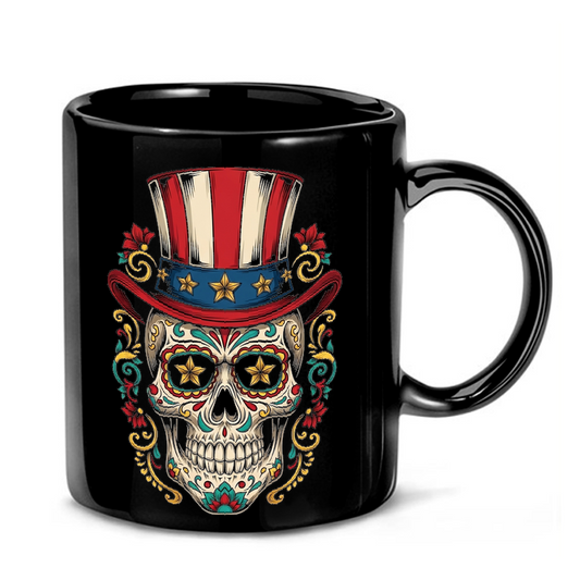 Patriotic Sugar Skull Design Mug