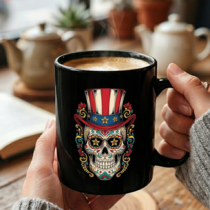 Patriotic Sugar Skull Design Mug