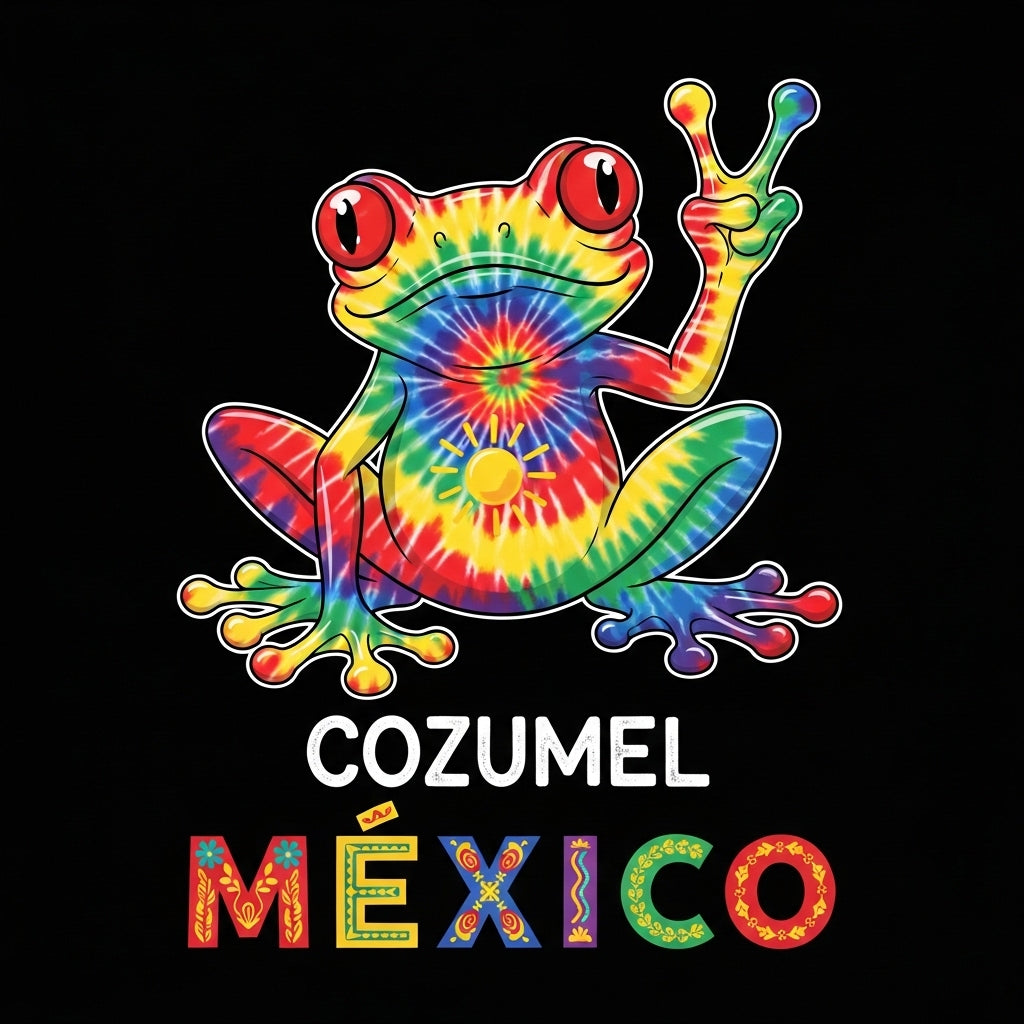 Tie-Dye Frog Cozumel Mexico Mug