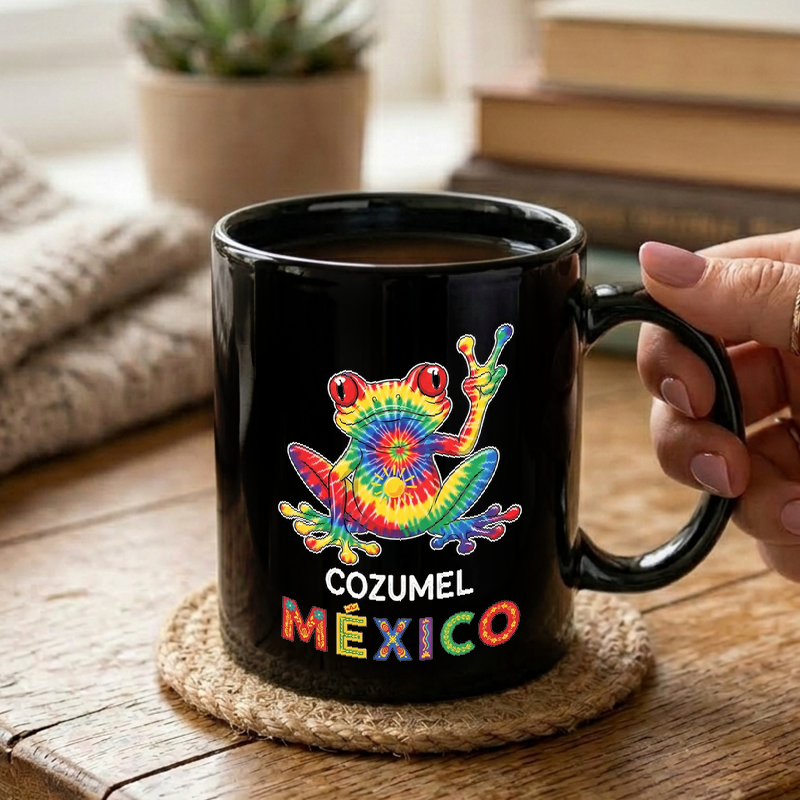 Tie-Dye Frog Cozumel Mexico Mug