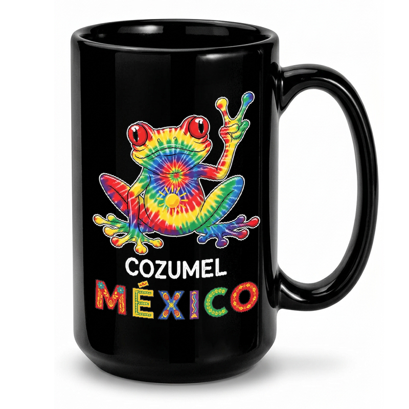 Tie-Dye Frog Cozumel Mexico Mug