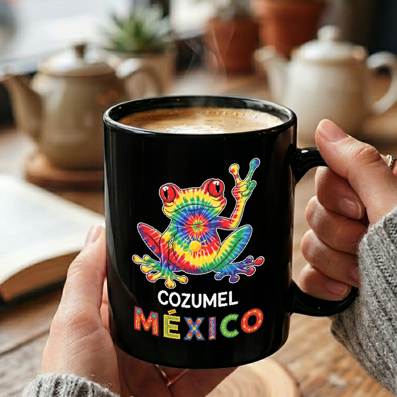 Tie-Dye Frog Cozumel Mexico Mug
