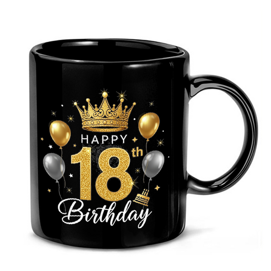 Golden 18th Birthday Design Mug