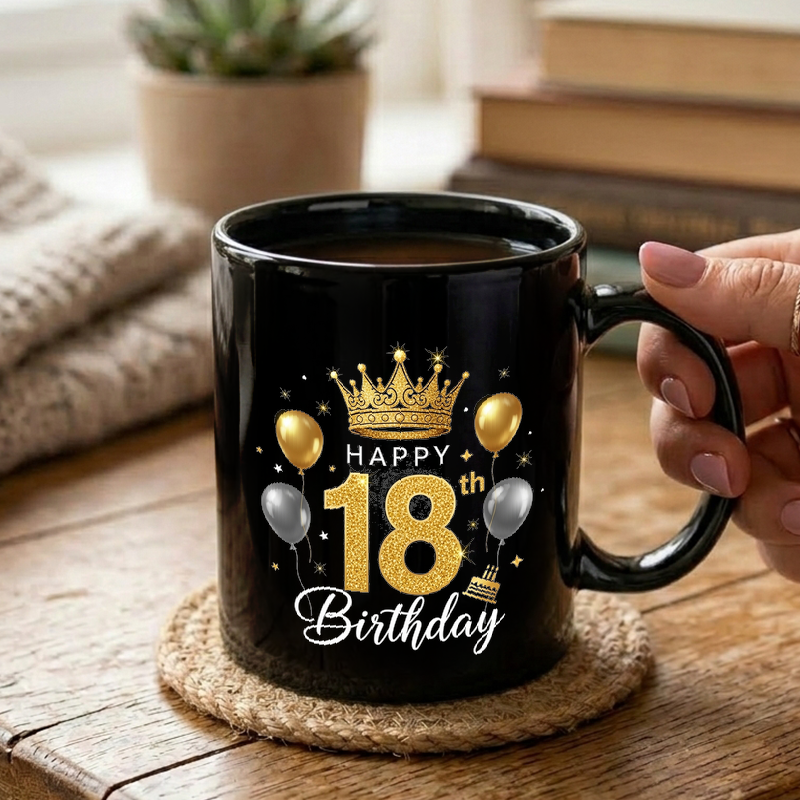 Golden 18th Birthday Design Mug