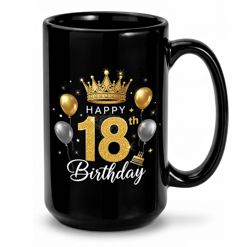 Golden 18th Birthday Design Mug