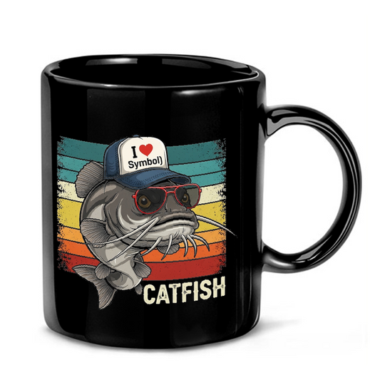Catfish Angler Retro Design Mug