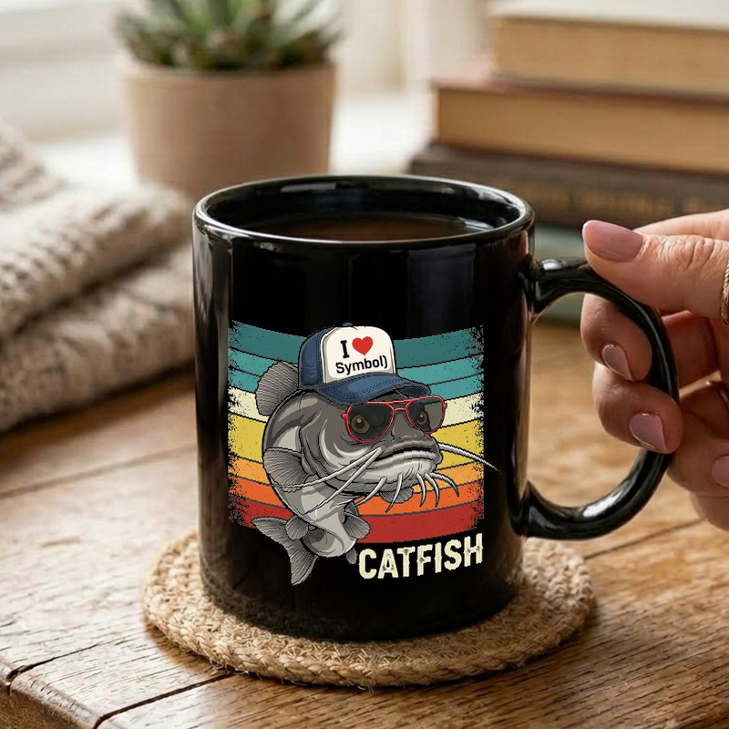 Catfish Angler Retro Design Mug