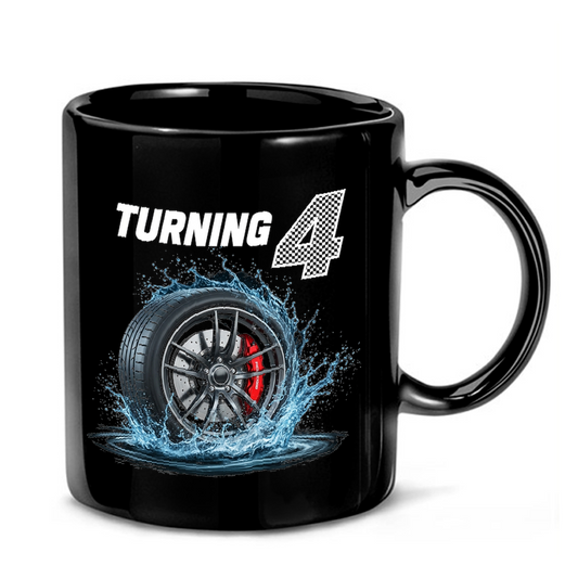 Race Car 4th Birthday Mug
