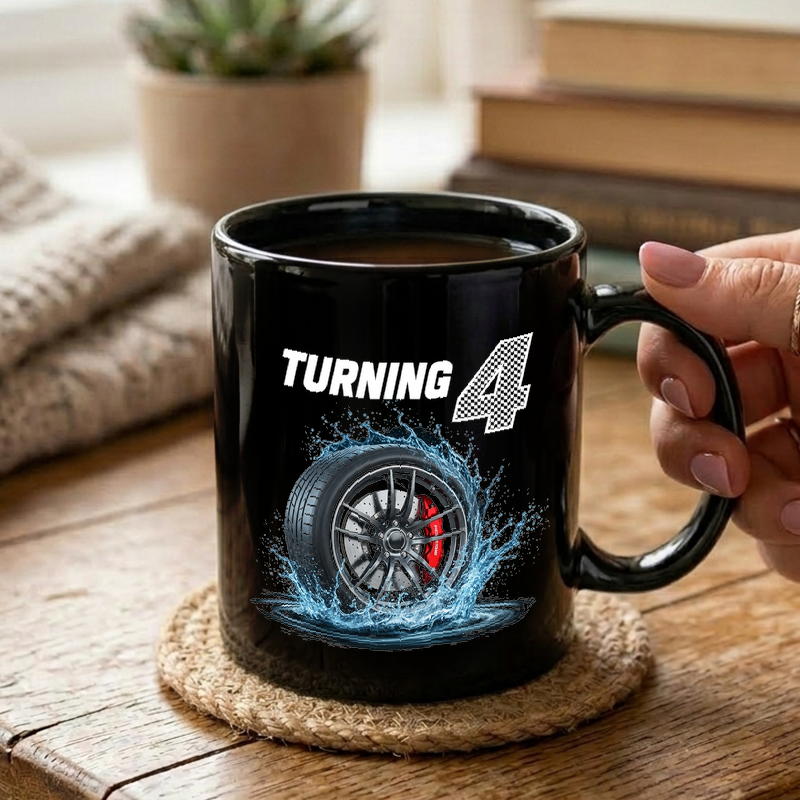 Race Car 4th Birthday Mug