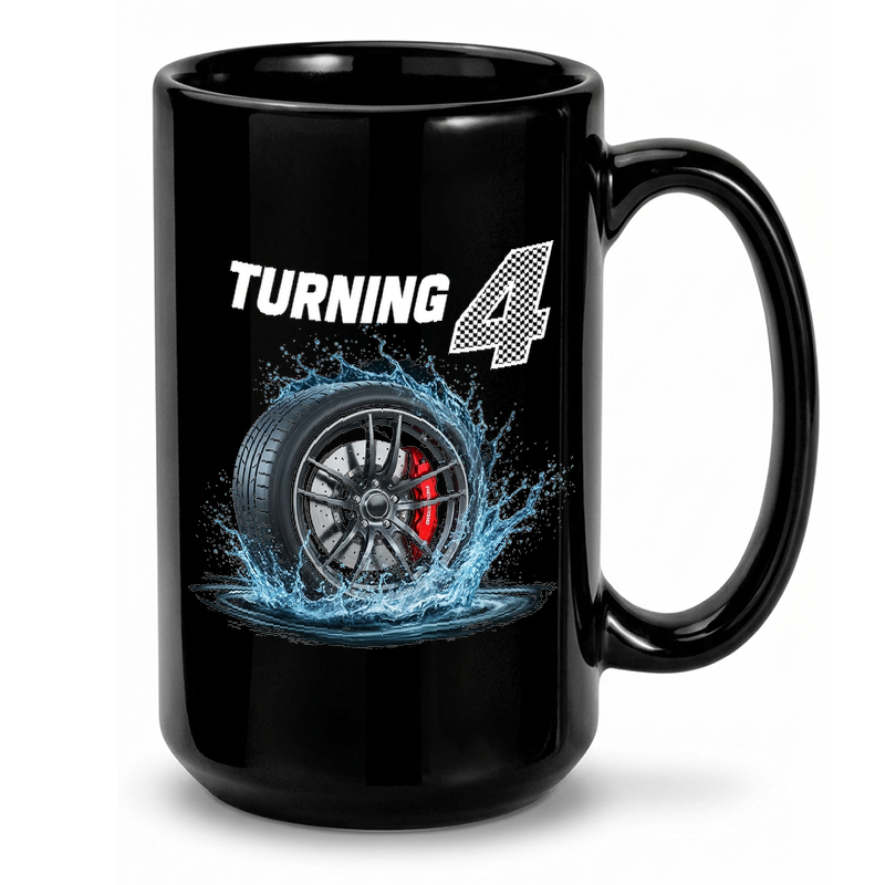 Race Car 4th Birthday Mug
