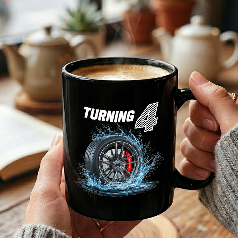 Race Car 4th Birthday Mug