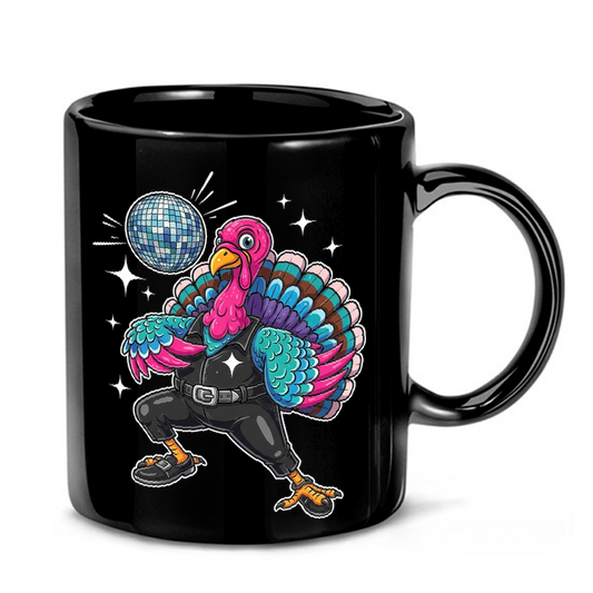 Disco Turkey Illustration Mug