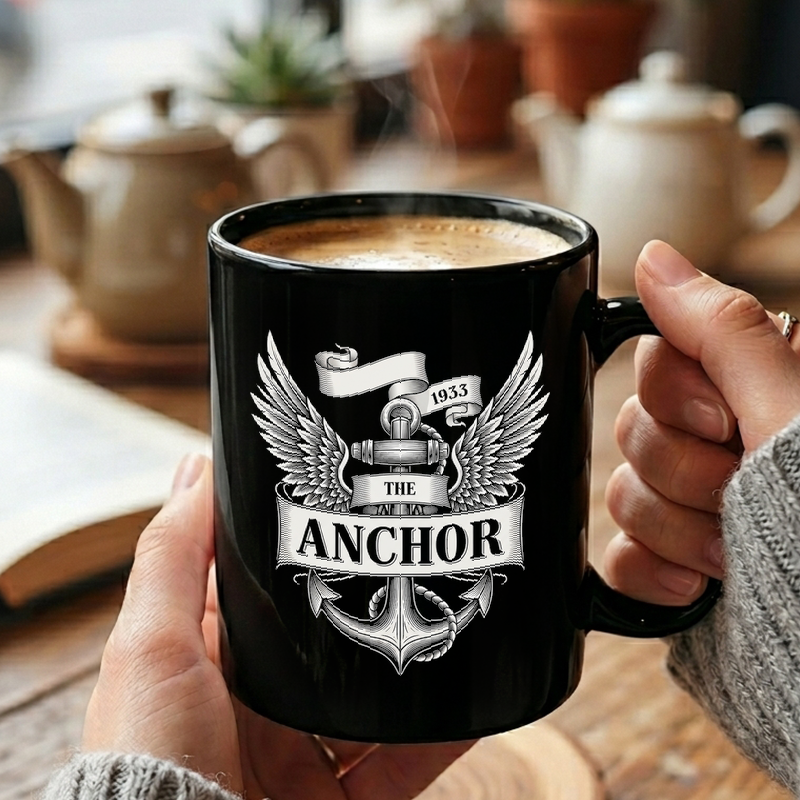 Vintage Nautical Anchor Emblem Mug