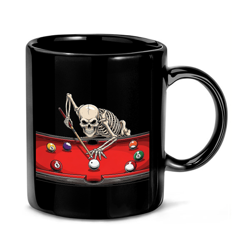 Skeleton Billiards Player Mug