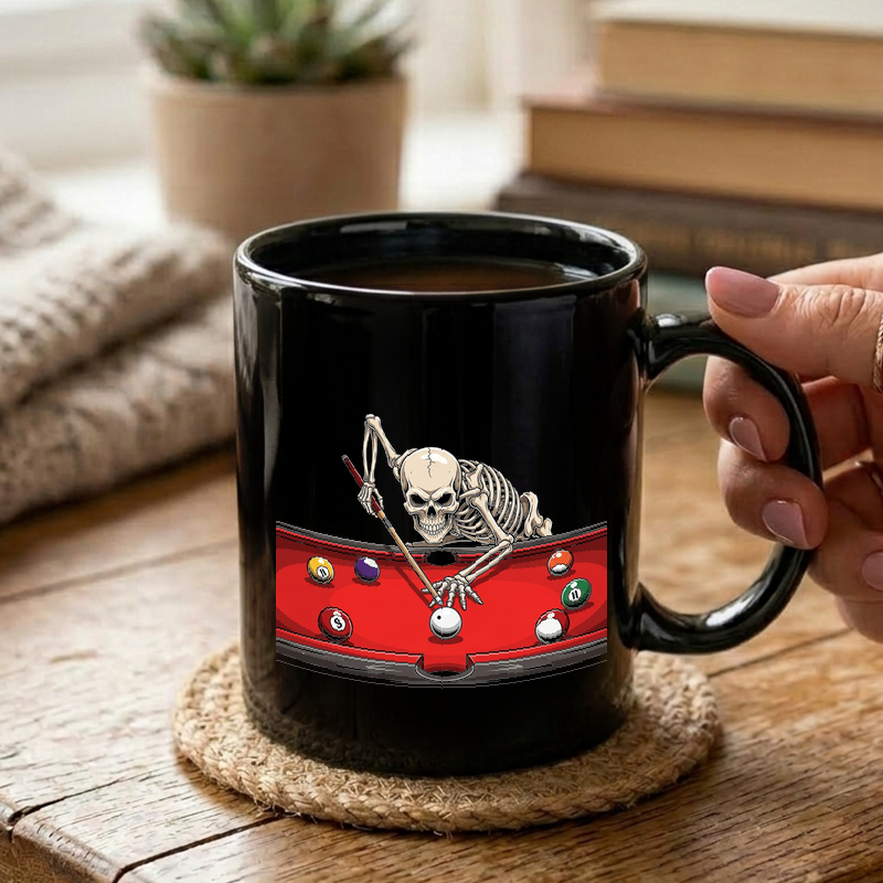 Skeleton Billiards Player Mug