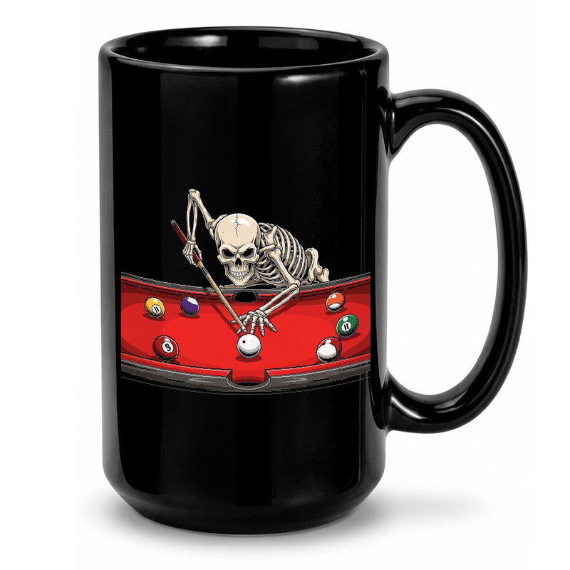 Skeleton Billiards Player Mug