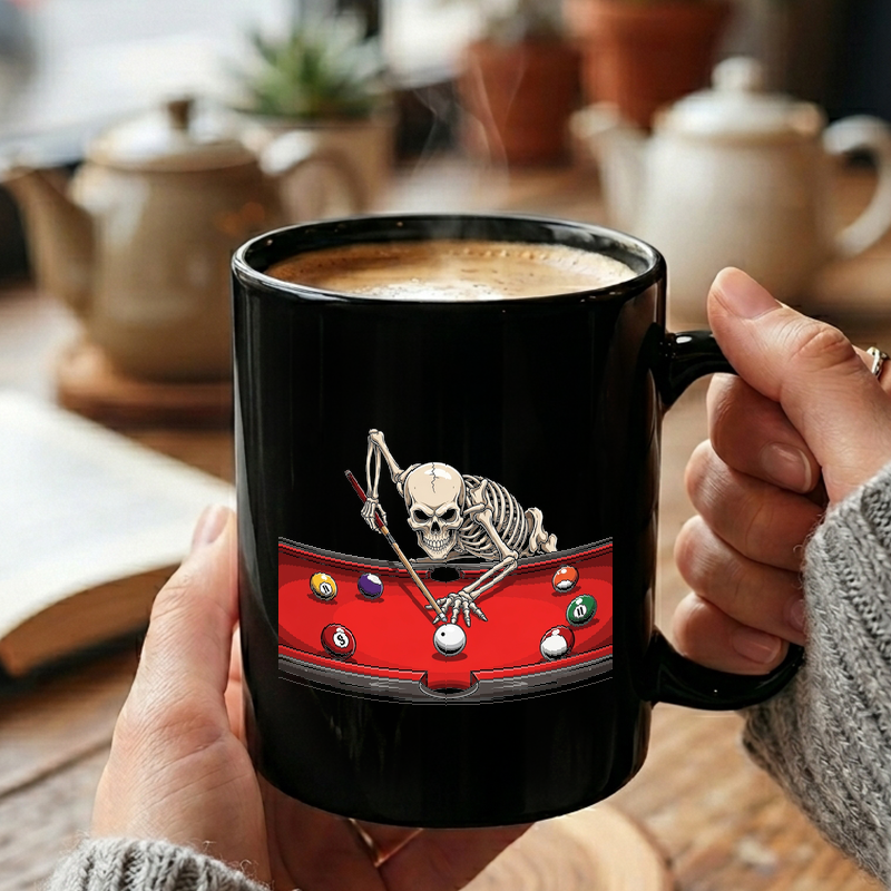Skeleton Billiards Player Mug