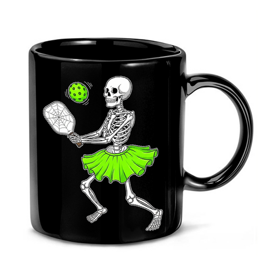 Skeleton Pickleball Player Mug
