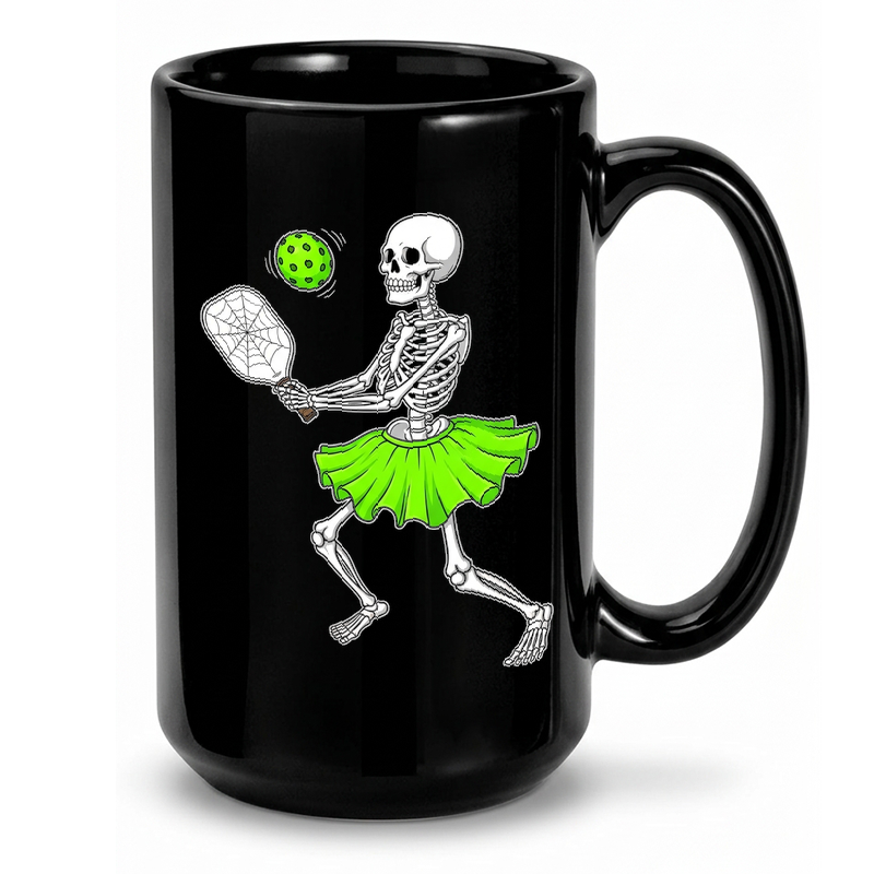 Skeleton Pickleball Player Mug