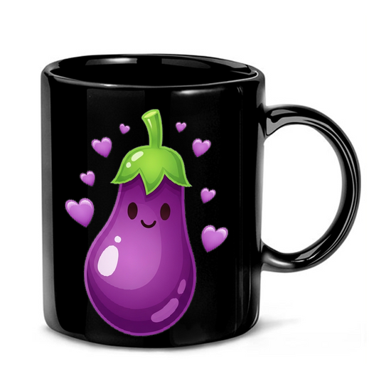 Cute Eggplant Emoji Graphic Mug