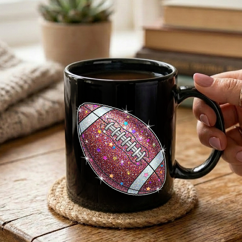 Glitter Football Sparkle Mug