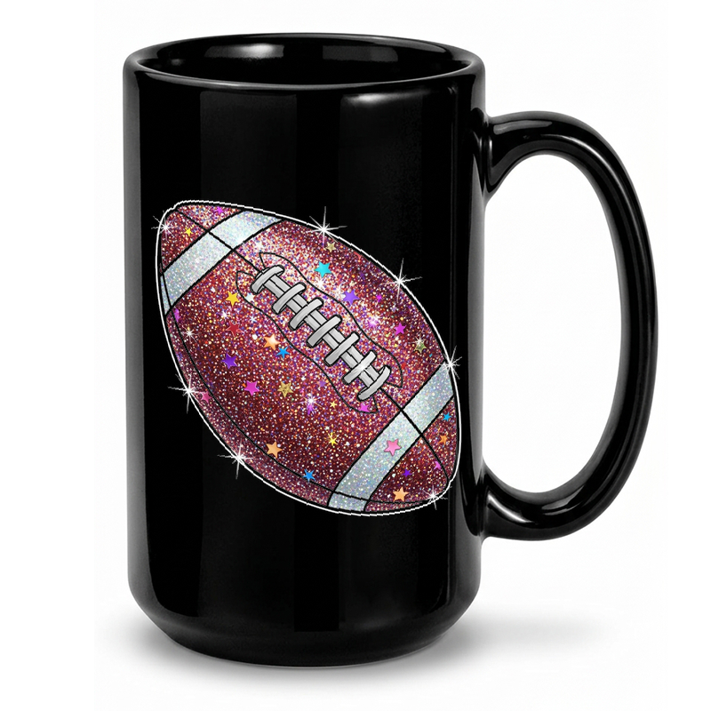 Glitter Football Sparkle Mug