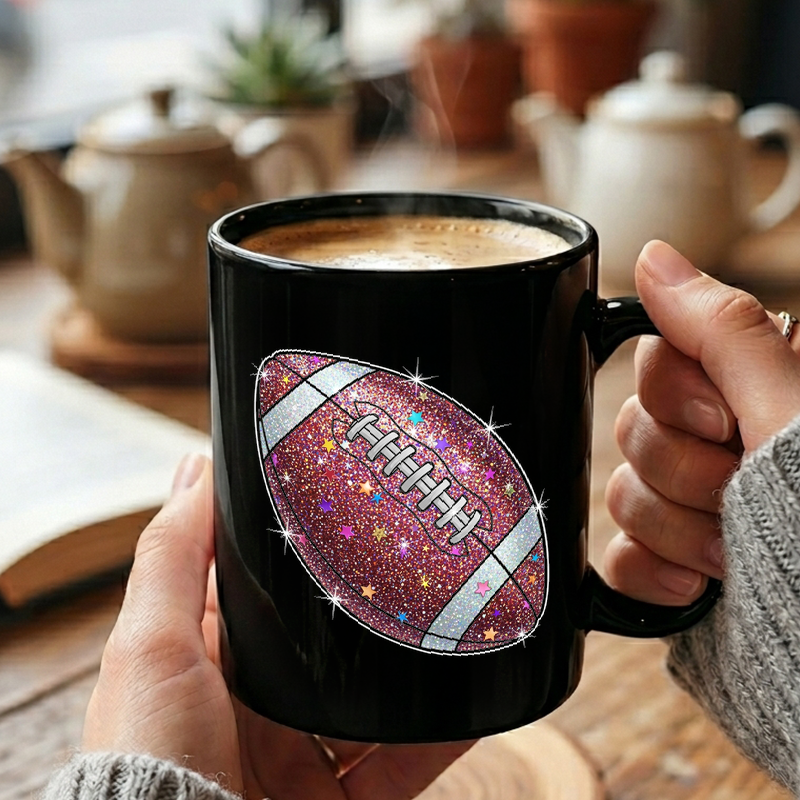 Glitter Football Sparkle Mug