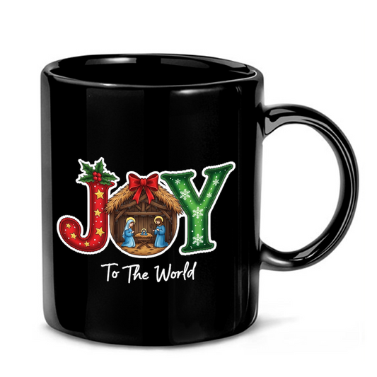 Nativity JOY Christmas Design Mug