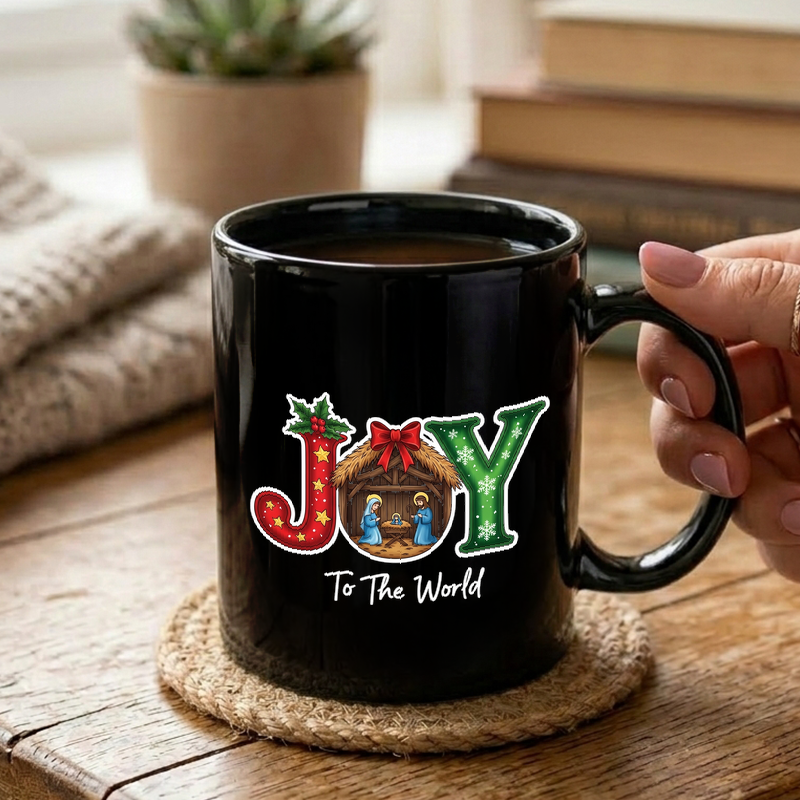 Nativity JOY Christmas Design Mug