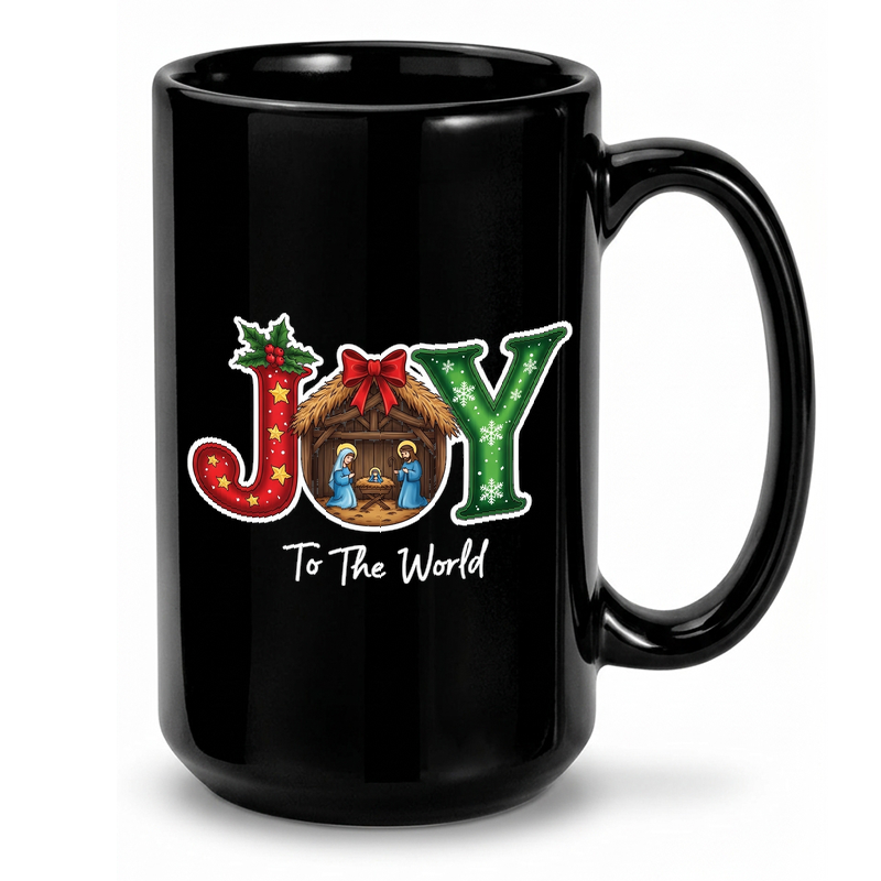 Nativity JOY Christmas Design Mug