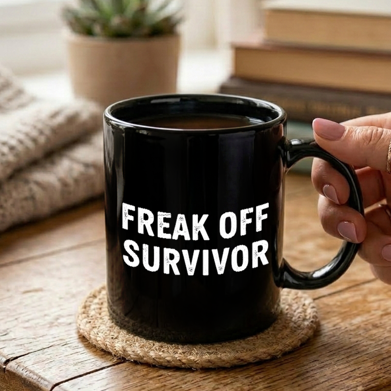 Freak Off Survivor Text Mug