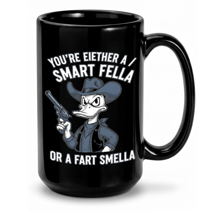 Cowboy Duck Funny Illustration Mug