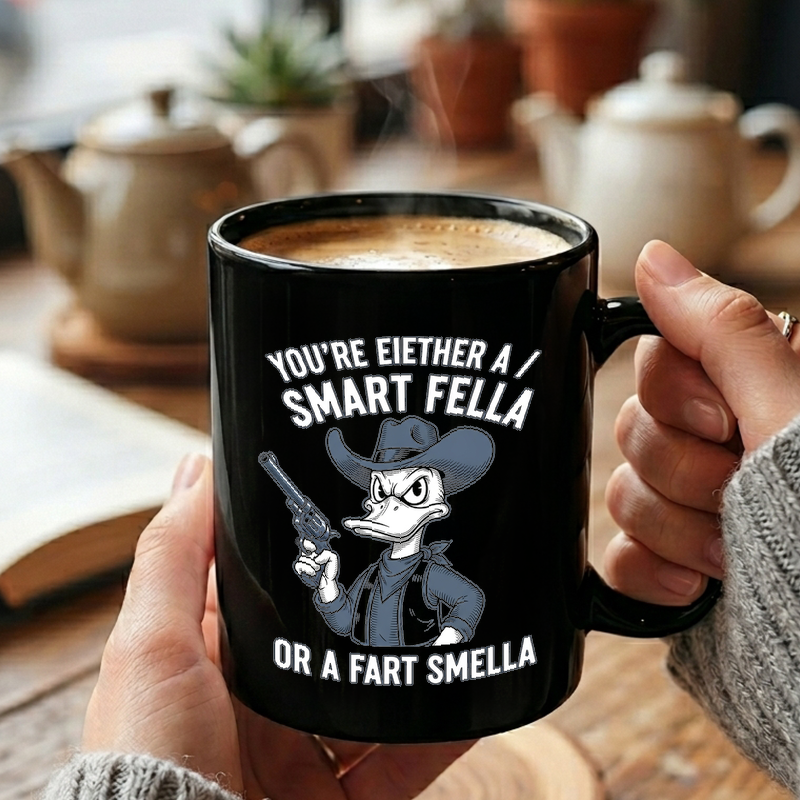 Cowboy Duck Funny Illustration Mug