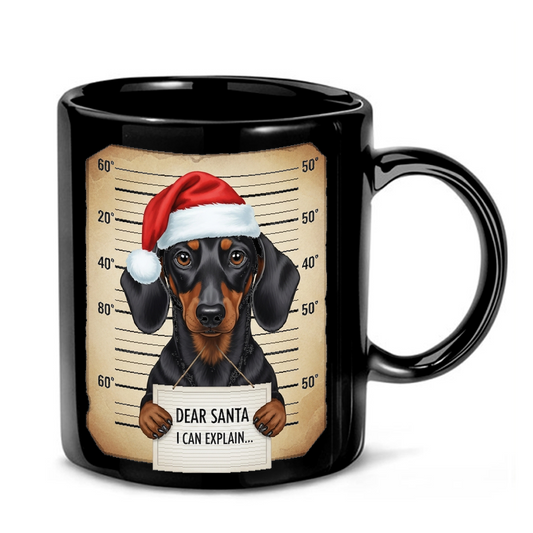 Dachshund Santa Mugshot Mug