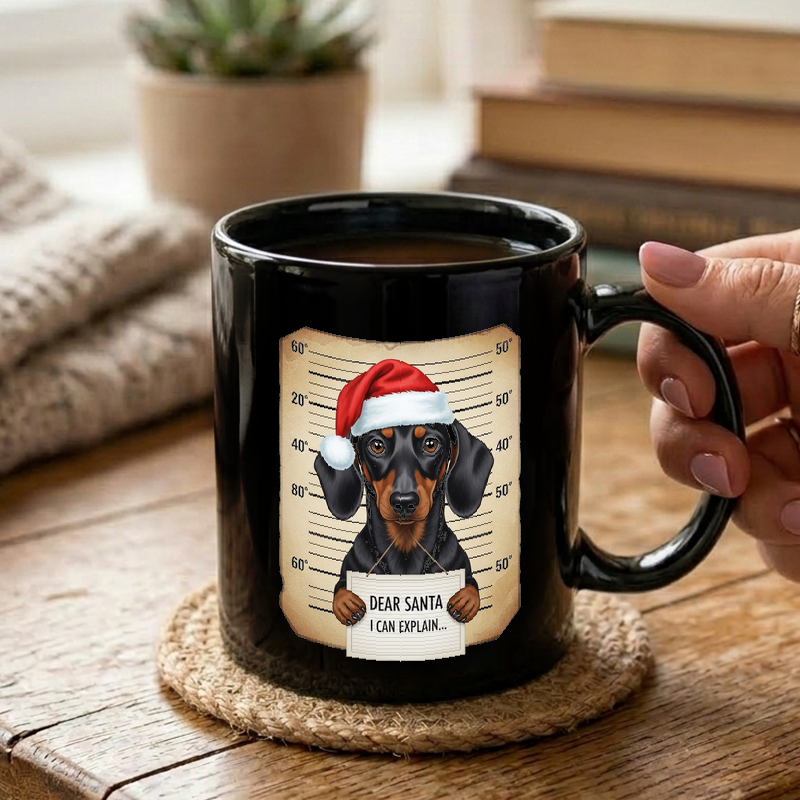 Dachshund Santa Mugshot Mug