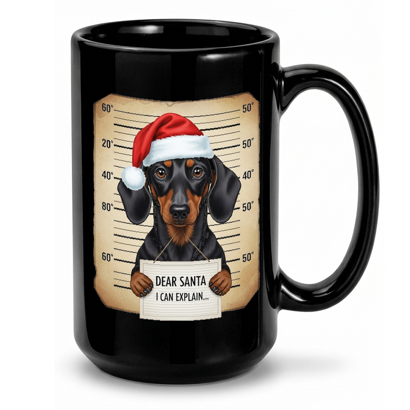 Dachshund Santa Mugshot Mug
