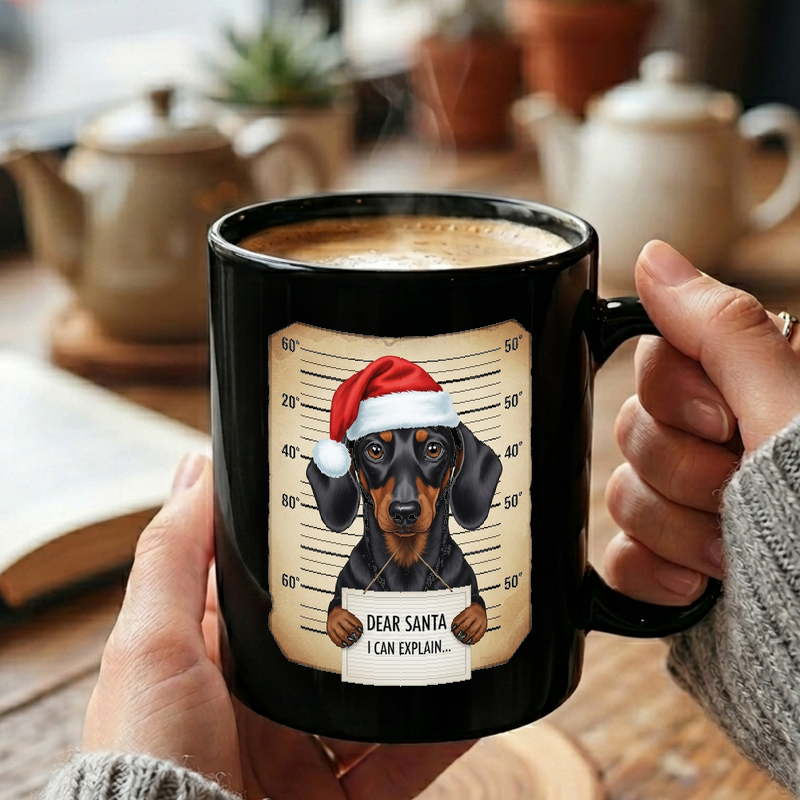 Dachshund Santa Mugshot Mug