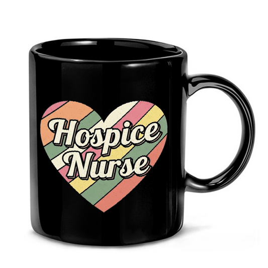 Vintage Hospice Nurse Heart Mug