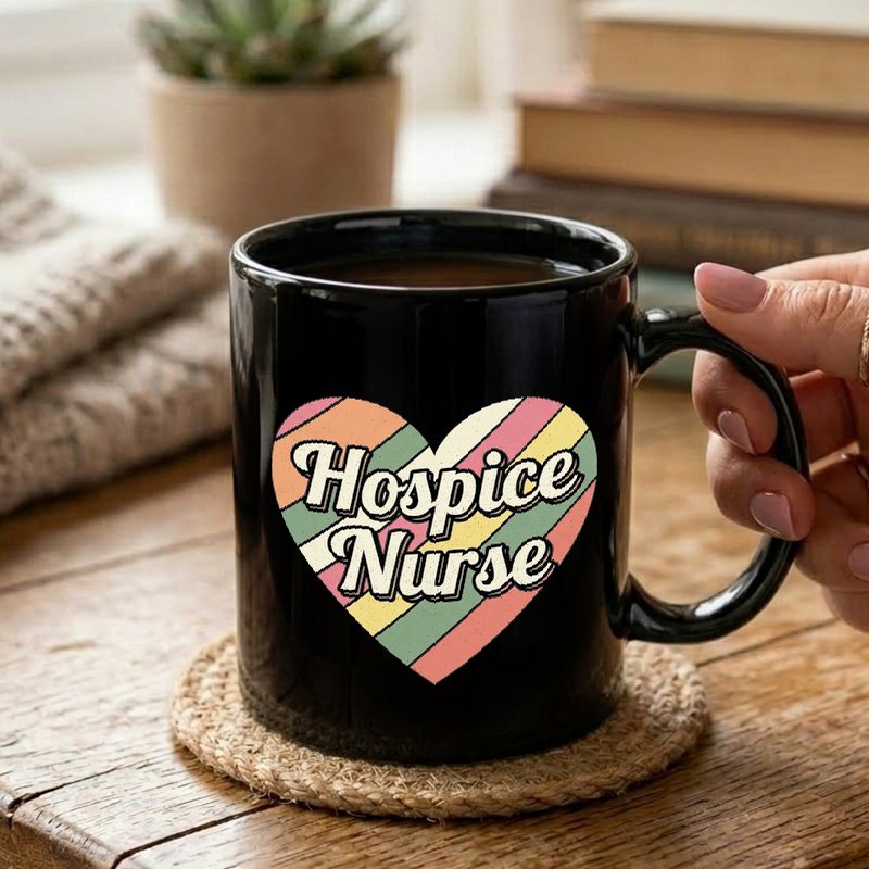 Vintage Hospice Nurse Heart Mug