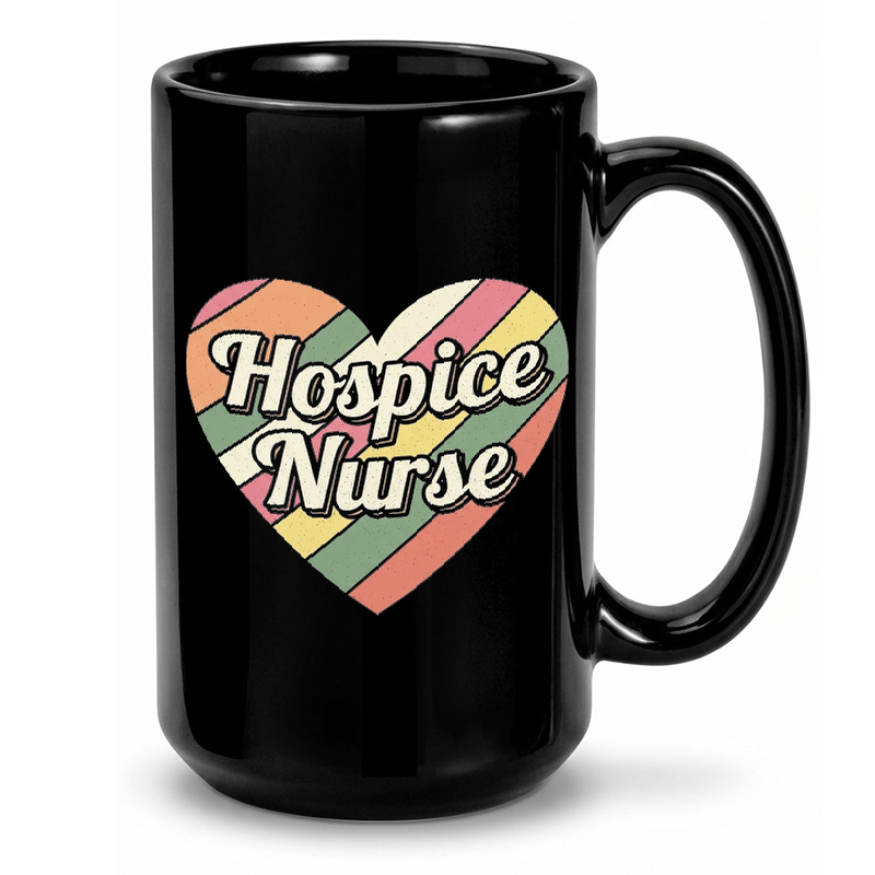 Vintage Hospice Nurse Heart Mug