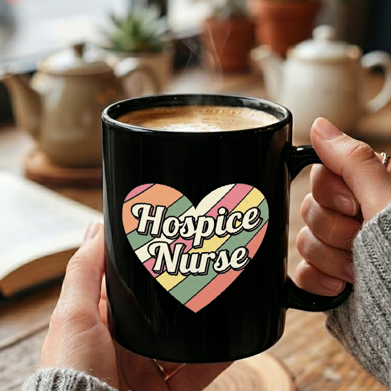 Vintage Hospice Nurse Heart Mug