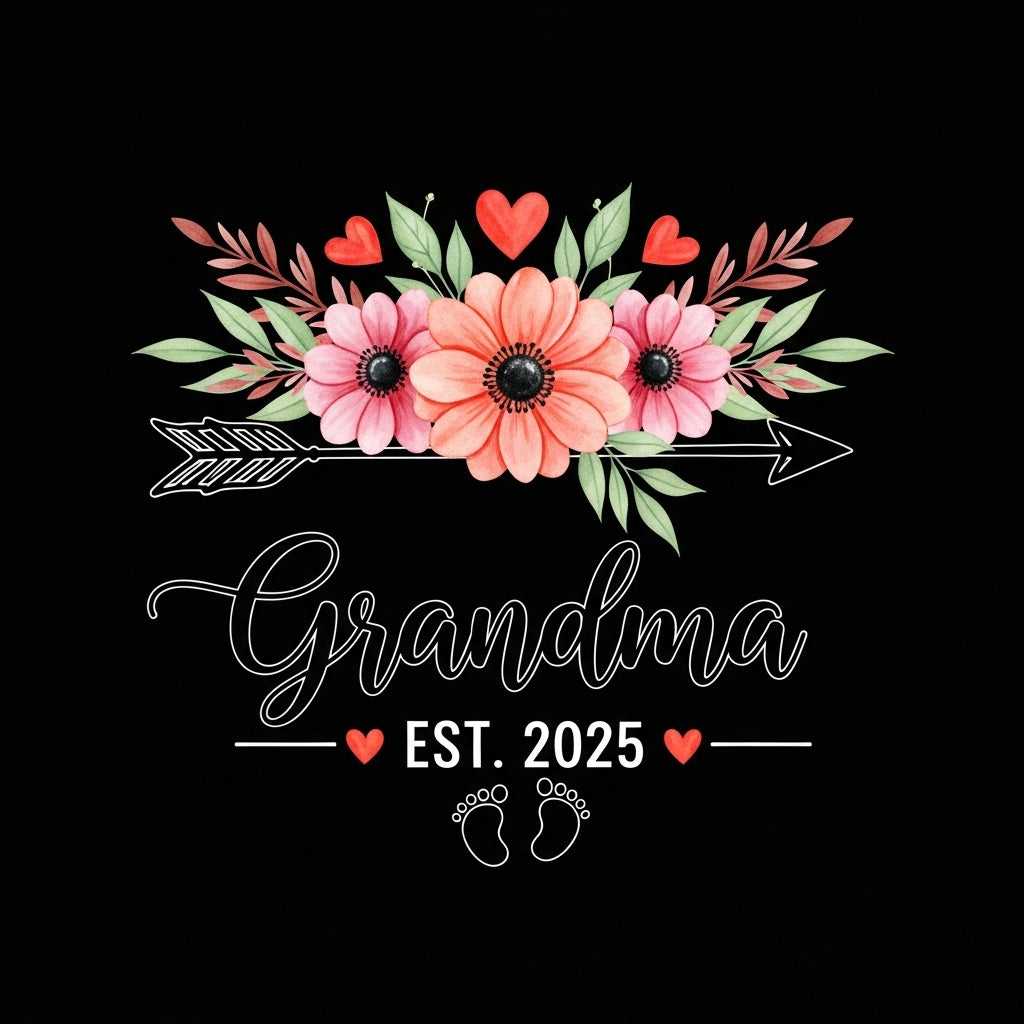Floral Grandma Announcement 2025 Mug