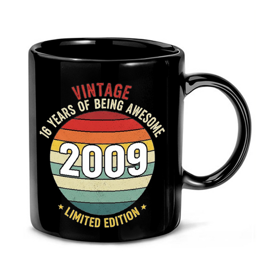 Retro 2009 Sunburst Design Mug