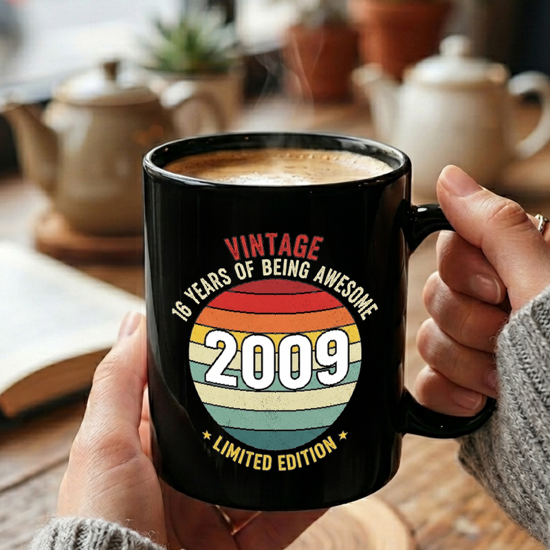 Retro 2009 Sunburst Design Mug