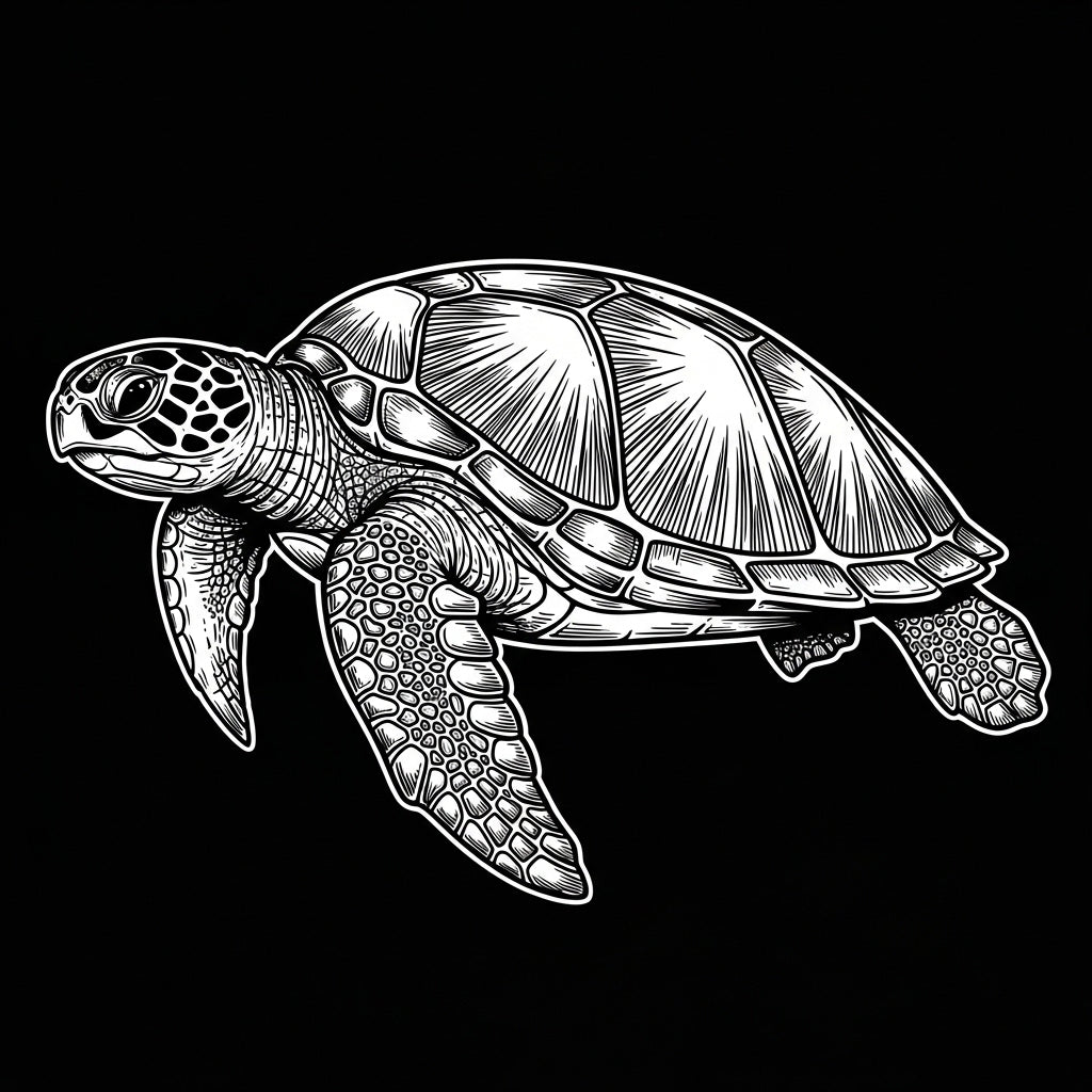 Detailed Turtle Illustration Mug